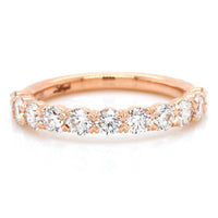 18K Rose Gold Flush Fit Prong Set Band