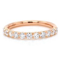 18K Rose Gold Flush Fit Prong Set Band