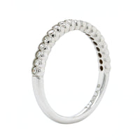 18K White Gold Semi Bezel Set Milgrain Wedding Band