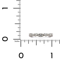 18K White Gold Marquise and Round Milgrain Wedding Band