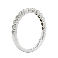18K White Gold Bezel Set Milgrain Wedding Band
