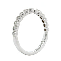 18K White Gold Bezel Set Milgrain Wedding Band
