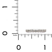 18K White Gold Bezel Set Milgrain Wedding Band