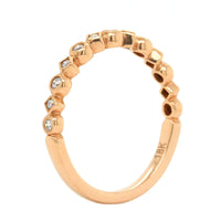 18K Rose Gold Alternate Shape Milgrain Wedding Band