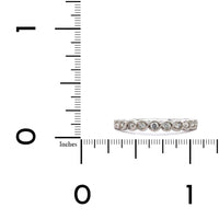 18K White Gold Semi Bezel Set Milgrain Wedding Band