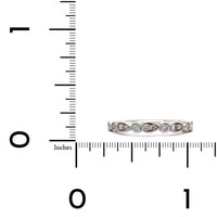 18K White Gold Alternating Round and Teardrop Wedding Band