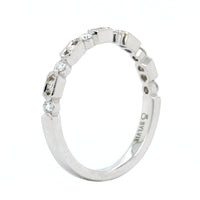 Platinum Alternating Shape Milgrain Wedding Band