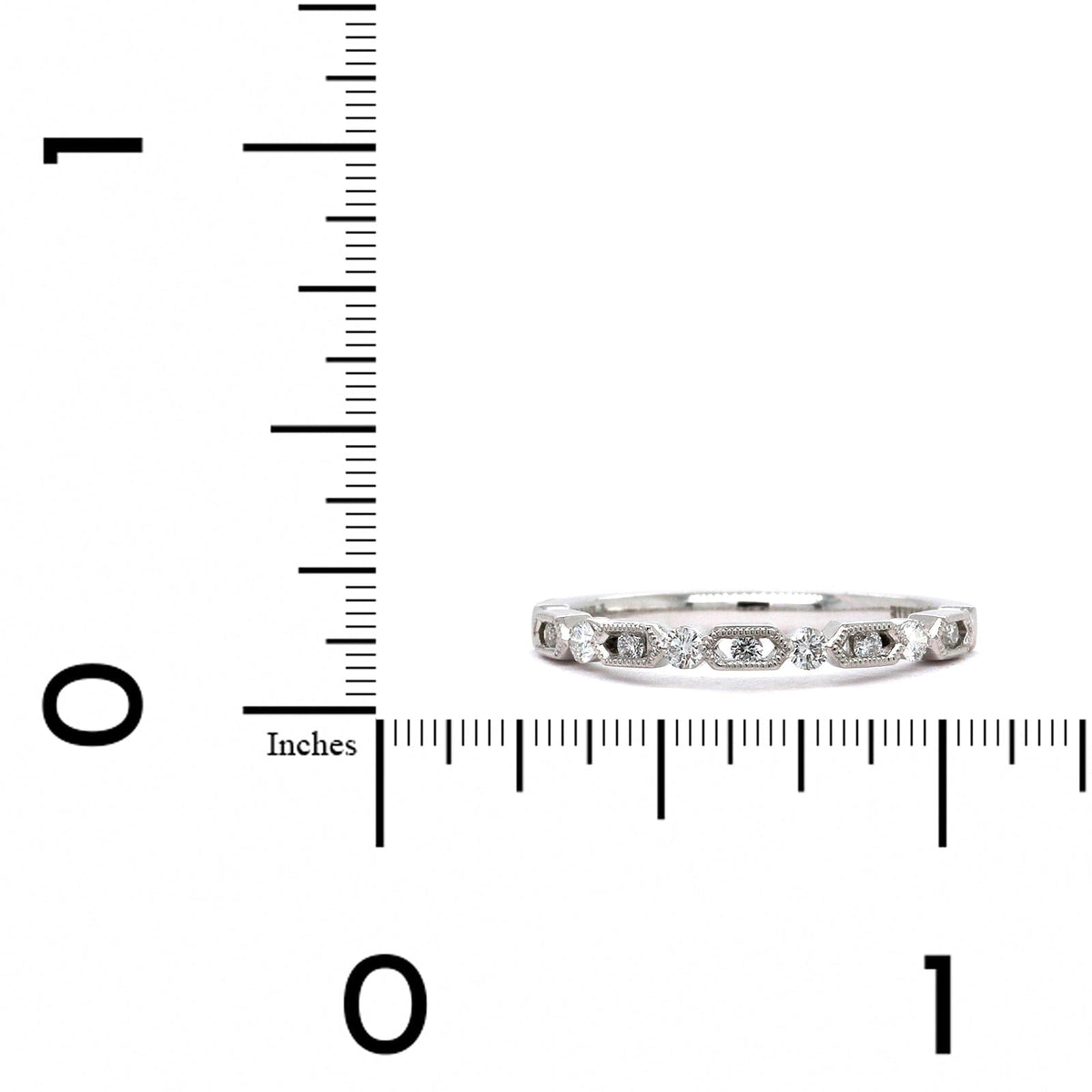 Platinum Alternating Shape Milgrain Wedding Band