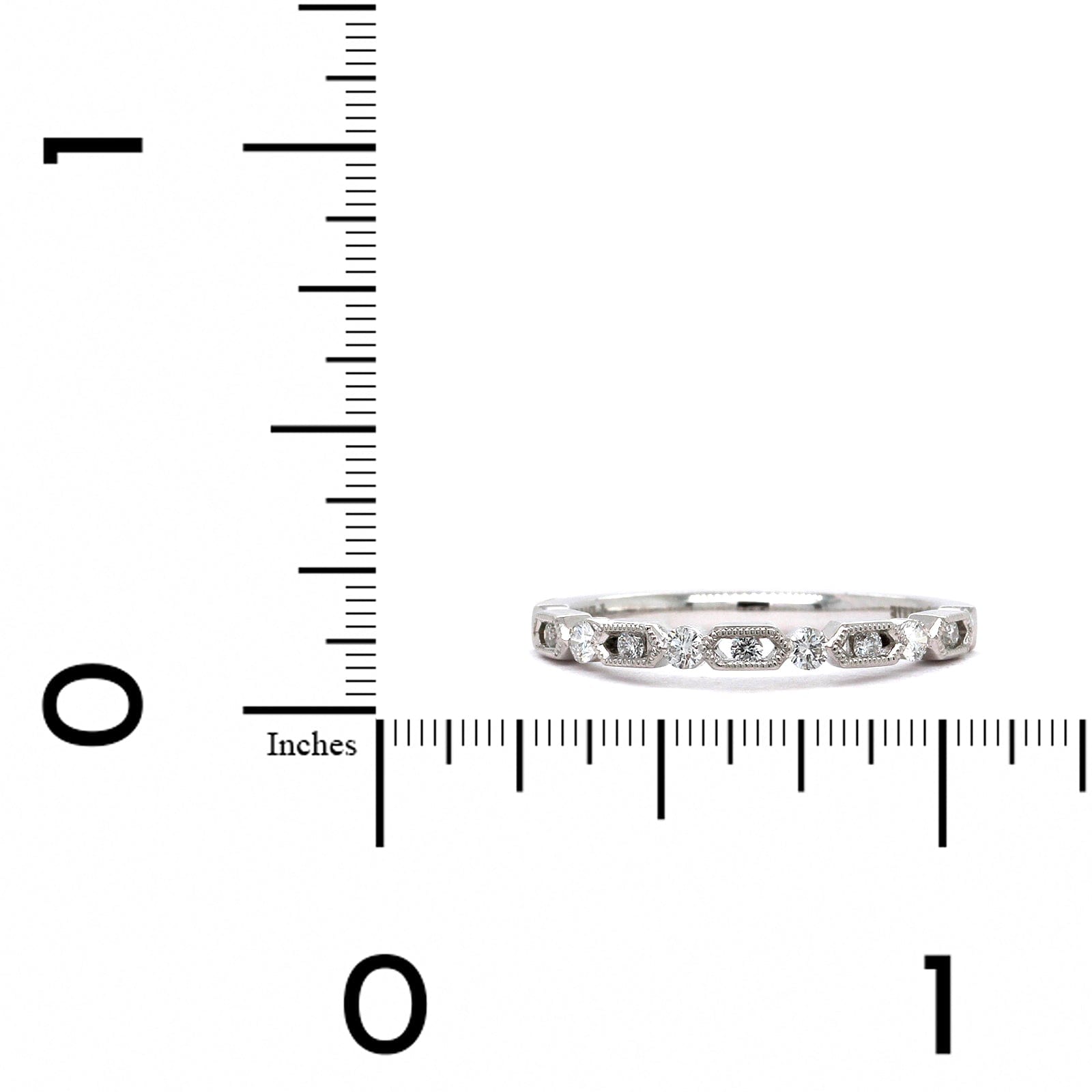 Platinum Alternating Shape Milgrain Wedding Band