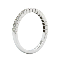 18K White Gold Bezel Set Milgrain Wedding Band