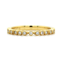 18K Yellow Gold Alternating Shape Milgrain Wedding Band