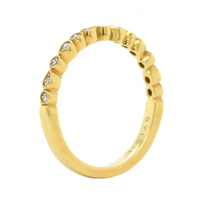 18K Yellow Gold Alternating Shape Milgrain Wedding Band
