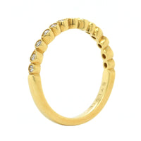 18K Yellow Gold Alternating Shape Milgrain Wedding Band