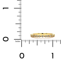 18K Yellow Gold Alternating Shape Milgrain Wedding Band