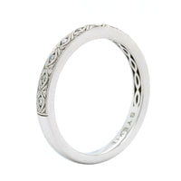 18K White Gold Vintage Inspired Milgrain Wedding Band