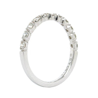 18K White Gold Semi Bezel Set Milgrain Wedding Band