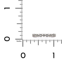 18K White Gold Alternating Shape Milgrain Wedding Band