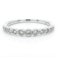 18K White Gold Bezel Set Round Milgraine Band