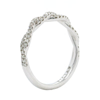 18K White Gold Diamond Twist Wedding Ring