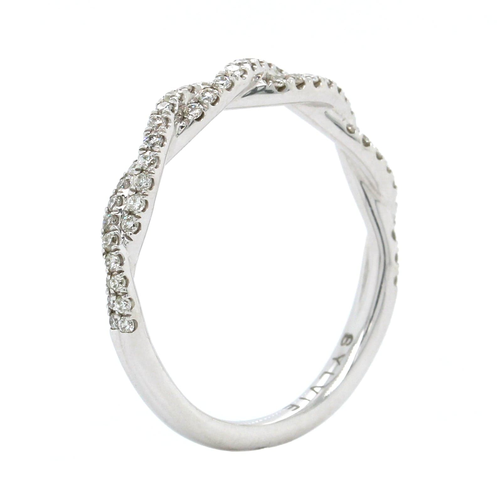 18K White Gold Diamond Twist Wedding Ring
