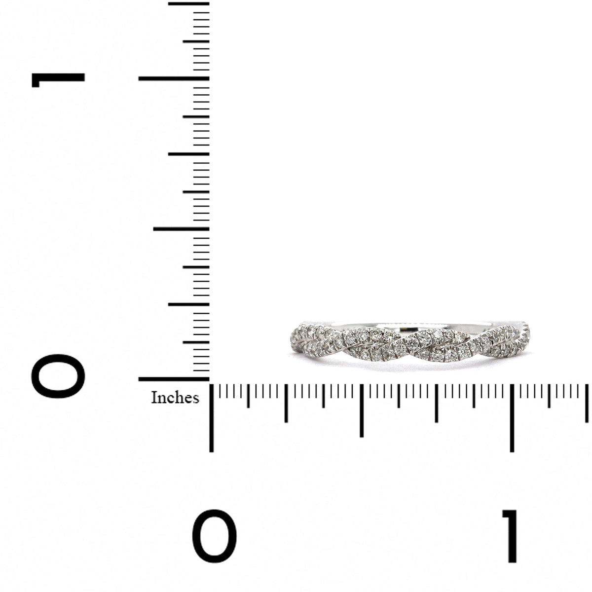 18K White Gold Diamond Twist Wedding Ring