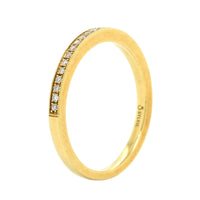 18K Yellow Gold Bead Set Milgrain Edge Wedding Band