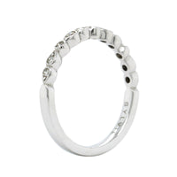18K White Gold Alternating Milgrain Wedding Band