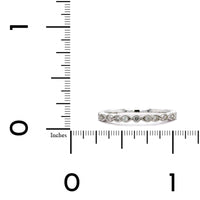 18K White Gold Alternating Milgrain Wedding Band