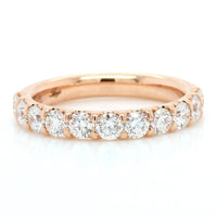 18K Rose Gold Prong Set Diamond Band