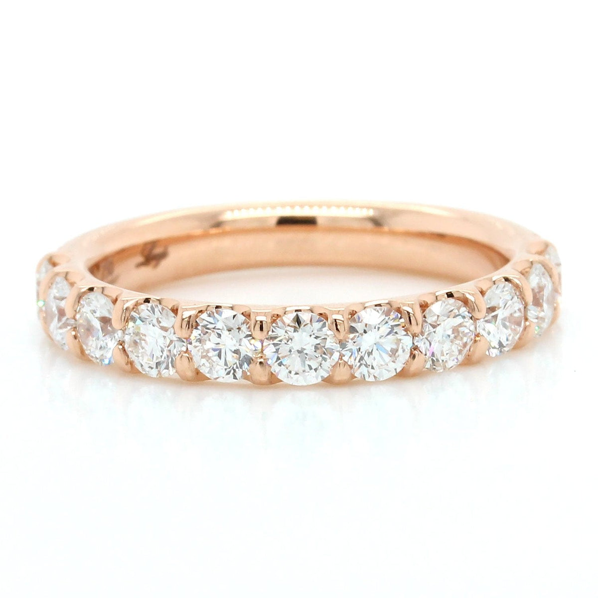 18K Rose Gold Prong Set Diamond Band