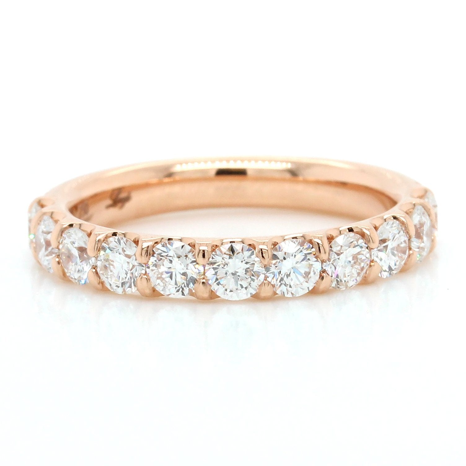 18K Rose Gold Prong Set Diamond Band
