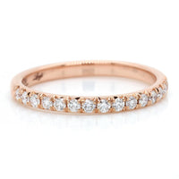 18K Rose Gold Shared Prong Diamond Band