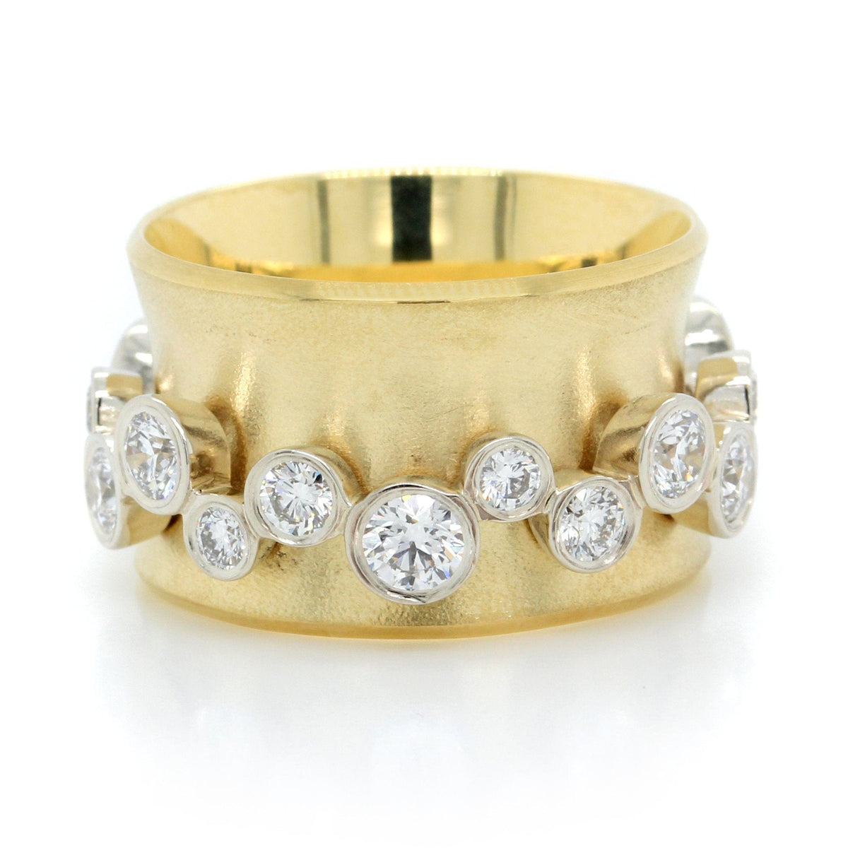 18K Yellow Gold and 14K White Gold Orbit Diamond Band