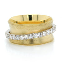18K Yellow Gold and 14K White Gold Orbit Diamond Band