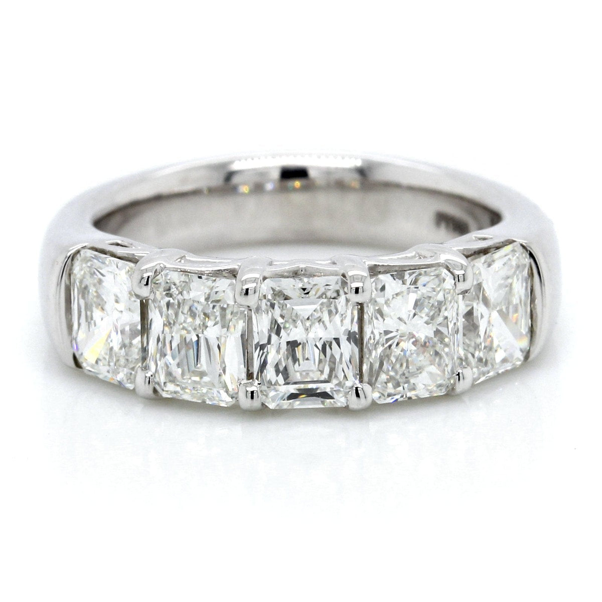 Platinum Five-Stone Radiant Cut Wedding Ring