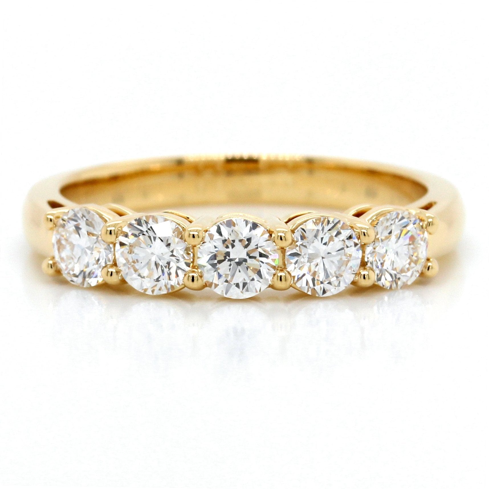 18K Yellow Gold Five-Stone Diamond Wedding Ring