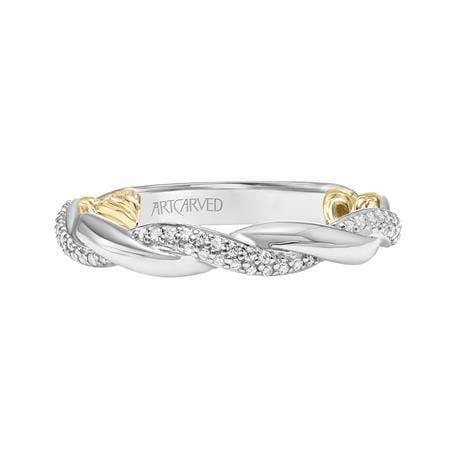 18K White Gold Twisted Diamond Band