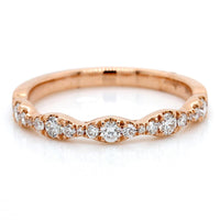 18K Rose Gold Prong Set Diamond Band