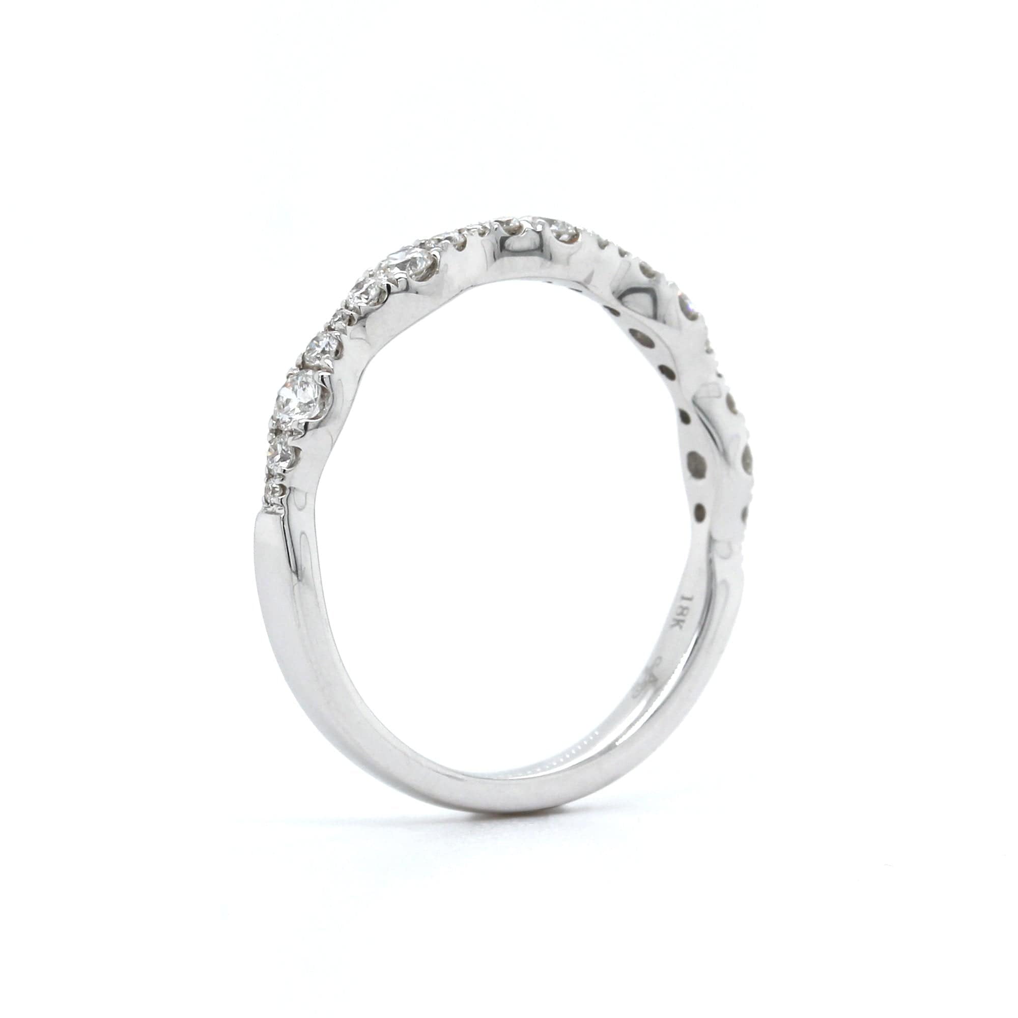 18K White Gold Prong Set Diamond Band