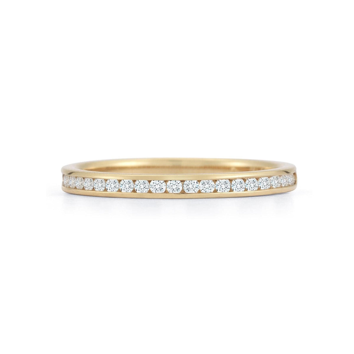 18K Yellow Gold Channel Set Diamond Wedding Ring – Long's Jewelers