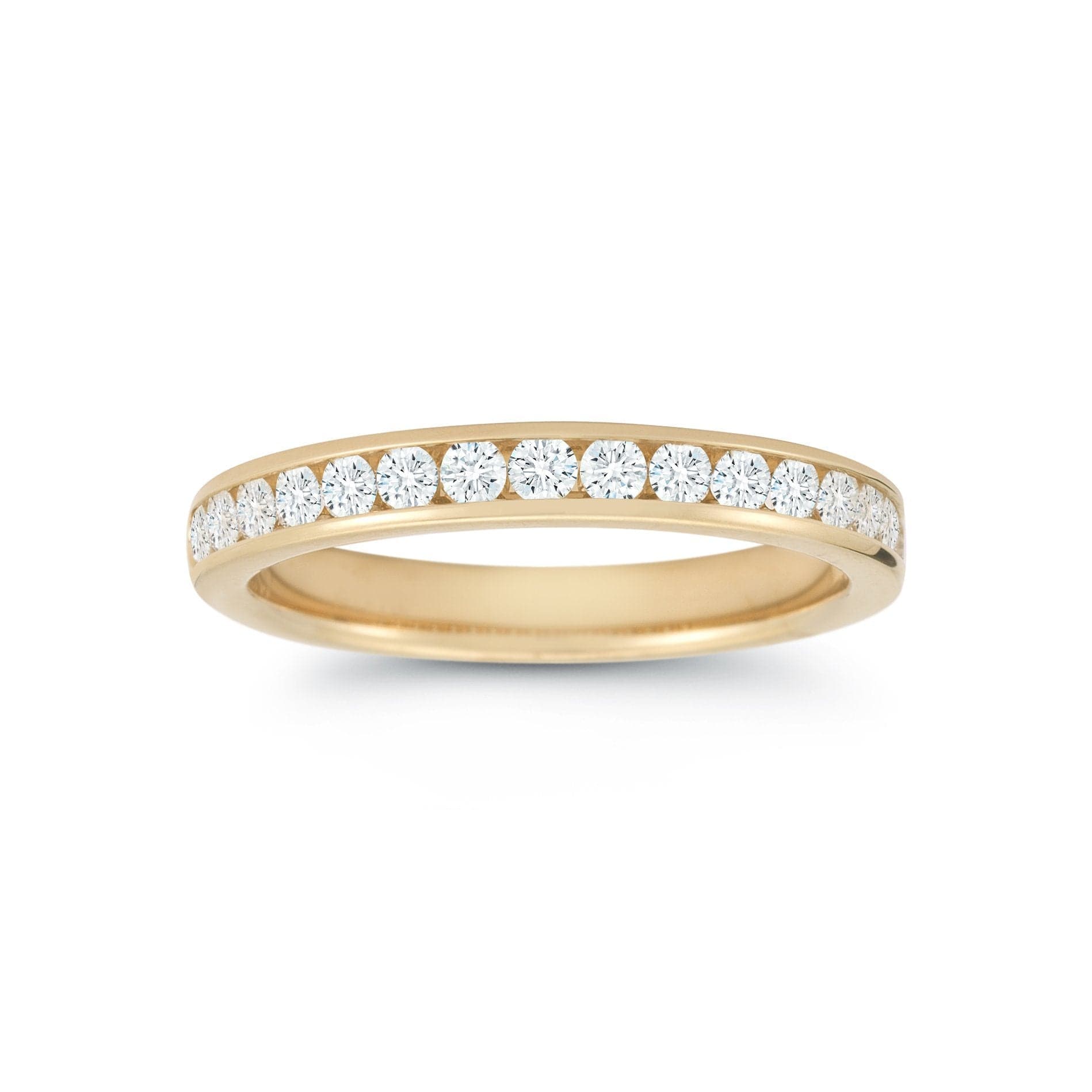 18K Yellow Gold Channel Set Diamond Wedding Ring
