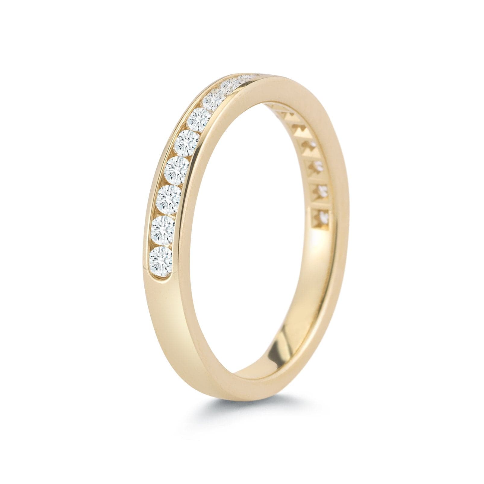 18K Yellow Gold Channel Set Diamond Wedding Ring