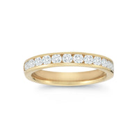 18K Yellow Gold Channel Set Diamond Wedding Ring