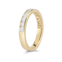 18K Yellow Gold Channel Set Diamond Wedding Ring