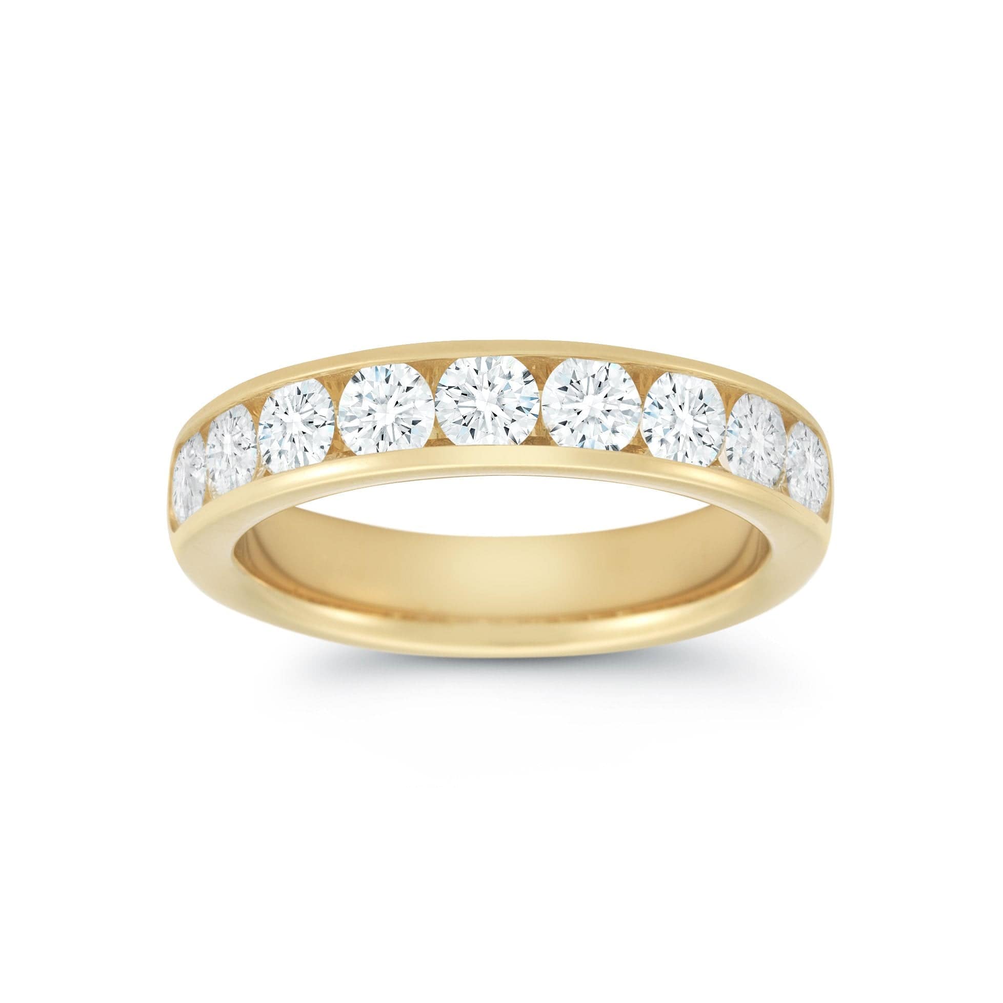 18K Yellow Gold Channel Set Diamond Wedding Ring