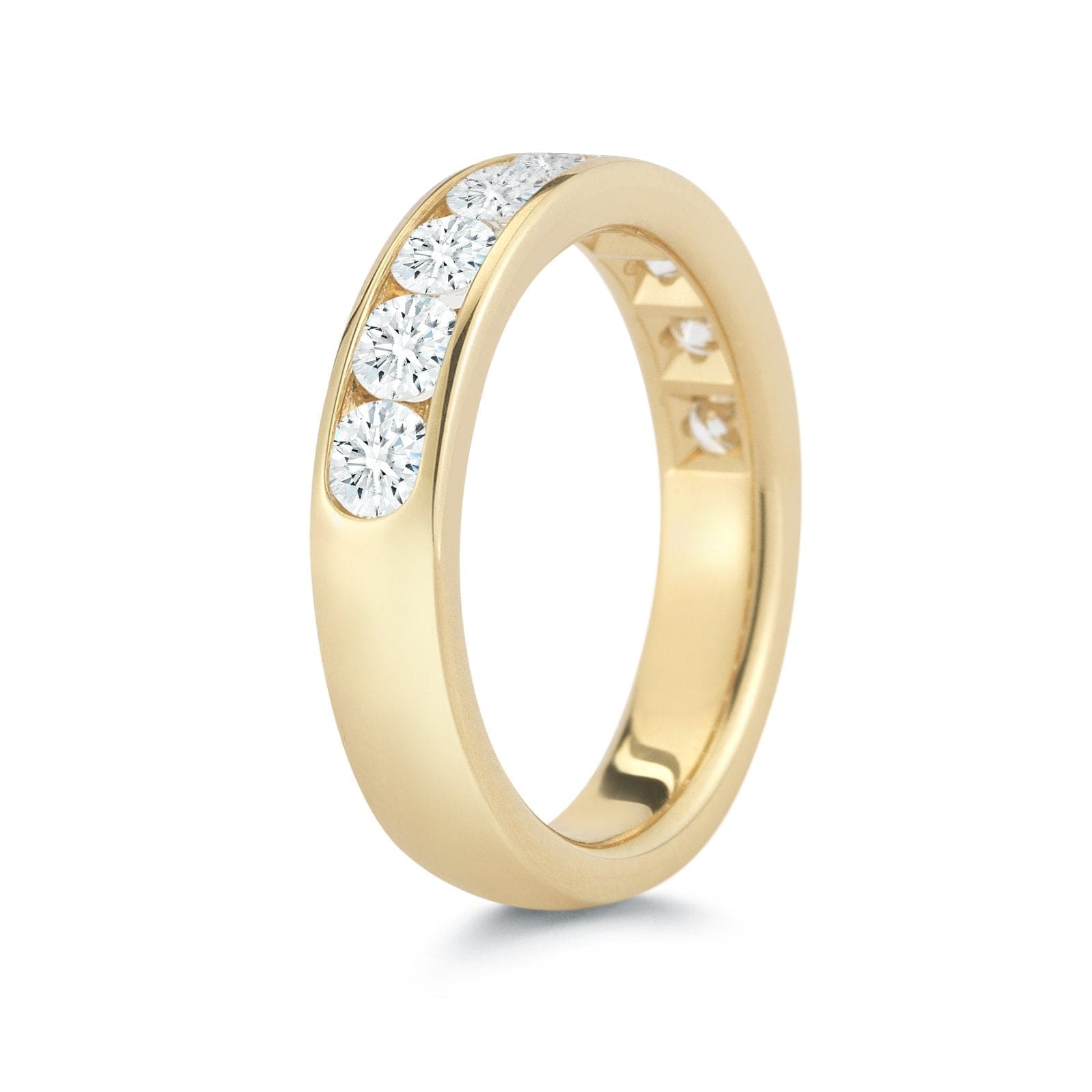 18K Yellow Gold Channel Set Diamond Wedding Ring