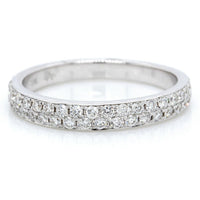 18K White Gold 2 Row Diamond Band