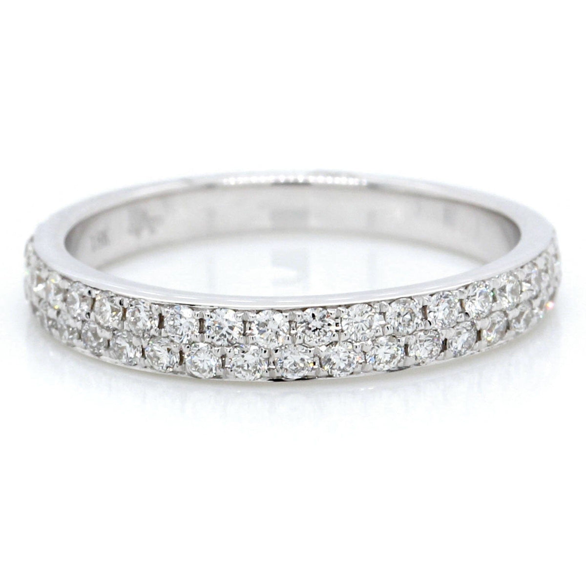 18K White Gold 2 Row Diamond Band