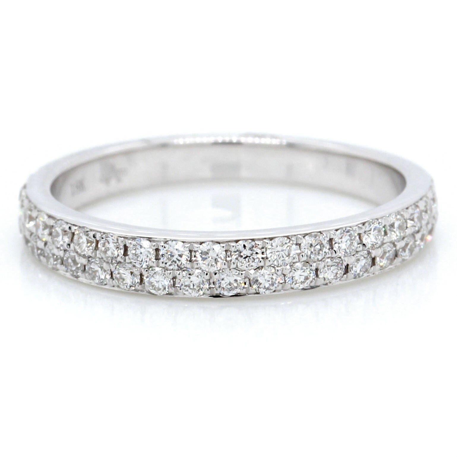 18K White Gold 2 Row Diamond Band