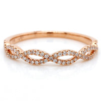 18K Rose Gold Diamond Twist Band